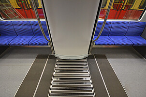 Interior view of a freshly renovated 481 series carriage