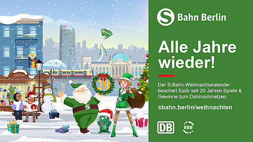 Der S-Bahn-Weihnachtskalender Seit 20 Jahren versüßt der Weihnachtskalender die Adventszeit mit Mini-gmes und Geinnen zum Dahinschmelzen