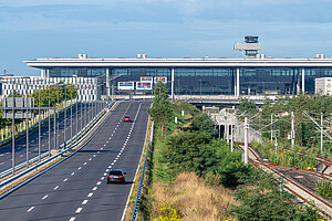 The approach Straight to the terminal by car or train.