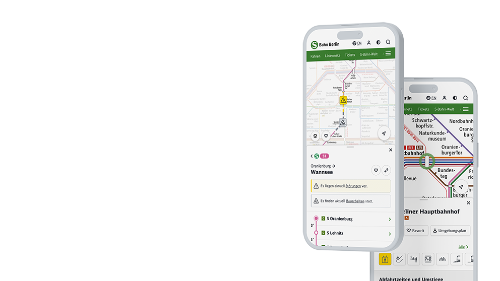 Abbildung Liniennetz auf einem mobilen Telefon